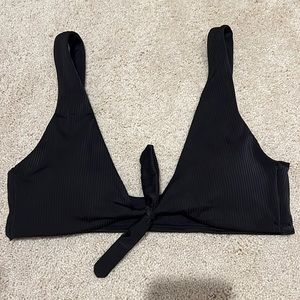 Black tie ribbed bikini top